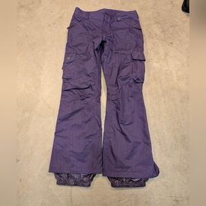 Burton Women's M Dryride Purple Snow Pants with Cargo Pockets Snowboard Skiing